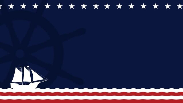 Happy Columbus Day. 4K video animation