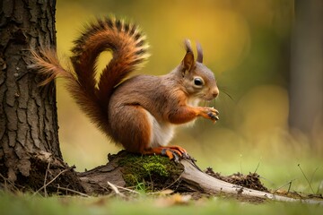 Obraz premium squirrel on a tree