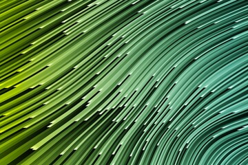 Abstract floating green line background - 644502746
