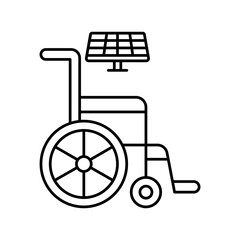 Wheelchair with solar Vector Icon which can easily modify or edit

