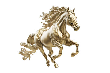gold horse  isolated on a transparent background, PNG horse.
