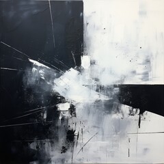 Abstract black and white painting 