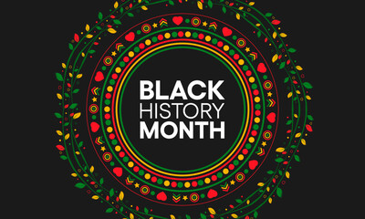 Black history month is observed every year in October, it is a way of remembering important people and events in the history of the African diaspora. Vector illustration