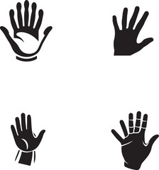 set of hands vector logo style illustration modern minimal line art collection pack