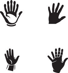 Obraz premium set of hands vector logo style illustration modern minimal line art collection pack