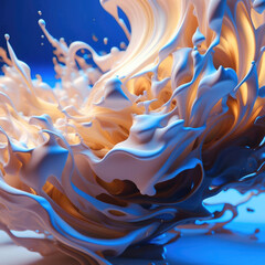 White and dark color tone pure milk splash background illustration with photo quality.