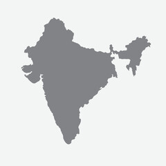India silhouette map
