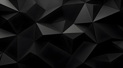 Black Abstract Geometric Background: Mesmerizing Polygons Craft a Modern Visual Delight, advertisement, wallpaper, banner