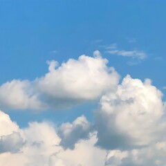 Naklejka na ściany i meble blue sky background with fluffy clouds