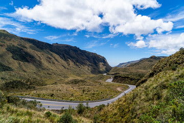 Andes mountains with blue sky and beautiful clouds.