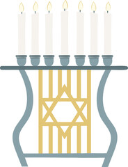 Jewish Menorah with candles