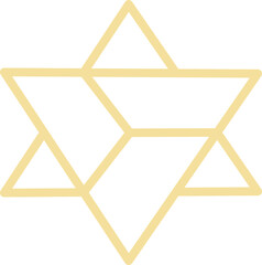 Star of David. Golden jewish symbol