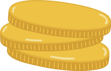 Stack of gold coins. Hanukkah gelt coin.
