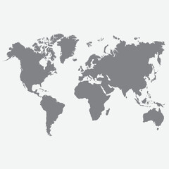 Fototapeta na wymiar World silhouette map