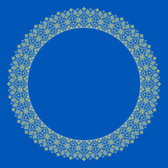 Vector illustration of Ukrainian ornament in ethnic style, identity, vyshyvanka, embroidery for print clothes, websites, banners. Background. Geometric design, border, copy space, frame