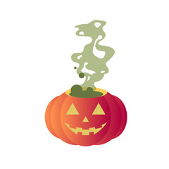 HALLOWEEN - pumpkin, lantern, Halloween pumpkin face isolated on white background