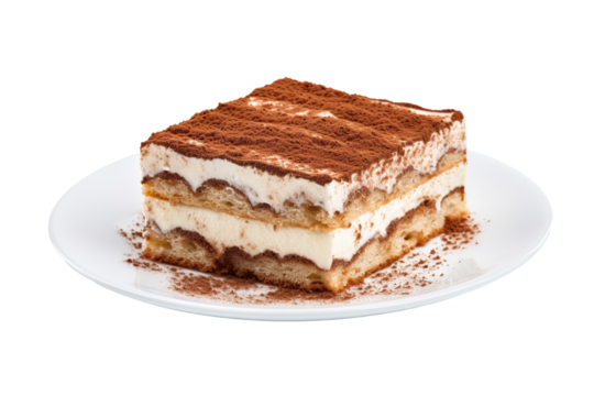 tiramisu isolated on white background PNG
