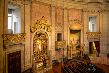 Fototapeta na wymiar Interior of the Medieval Clerigos Church in Porto, Portugal. 