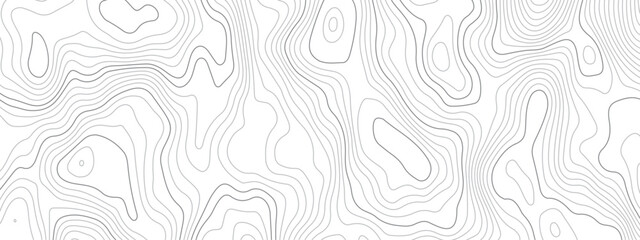 Abstract topographic contours map background. Topography white wave lines vector background. Topographic map Patterns, Topographic map and place for texture. Wavy curve lines banner design.