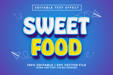 Sweet Food 3d Editable Text Effect Cartoon Style Premium Vector