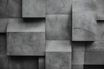 Abstract background from volumetric concrete blocks. 3D rendering