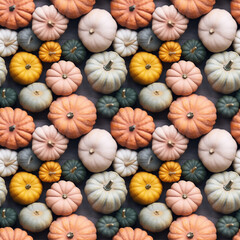 seamless pattern of colorful pumpkins background. autumn, thanksgiving, halloween
