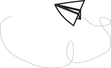 paper airplane dotted 