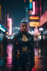 Obraz premium Cyberpunk Girl Portrait