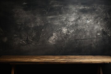 Blank wide screen Real chalkboard background texture in college concept. Generative AI. - obrazy, fototapety, plakaty