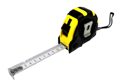 Construction measuring tape on a white background. Roulette