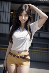 Obraz premium Asian pretty girl photo book