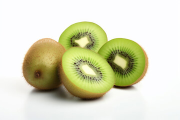 Fototapeta premium Kiwi fruit isolated on white background. Healthy food concept. Generative AI