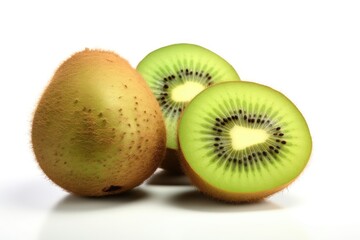 Fototapeta premium Kiwi fruit isolated on white background. Healthy food concept. Generative AI
