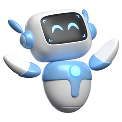 3D Happy Robot Illustration