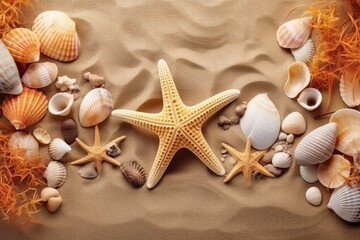 Fototapeta na wymiar seashells on the sand