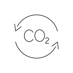 Obraz premium CO2 recycle. Carbon dioxide rotation icon line style isolated on white background. Vector illustration