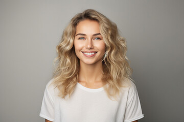 Obraz premium Generative ai collage image picture of pretty lovely girl looking in camera feel joyful