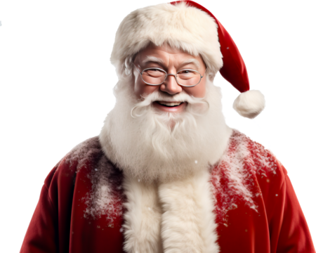Santa Claus or Father Christmas isolated on a transparent background.