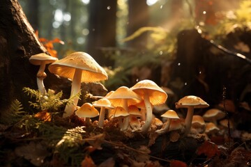 mushrooms in the forest, generative ai