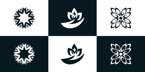 flower logo design collection with creative and modern concept premium vector