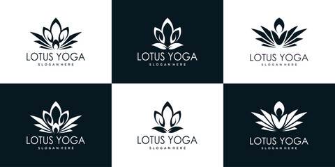 flower logo design collection with creative and modern concept premium vector