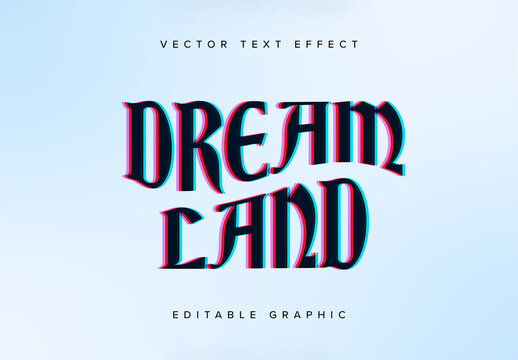 Warped Offset Text Effect Mockup