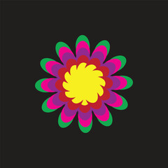Flower Design Colorful Simple Vector Illustration