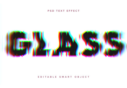 Warped Glass Texture Text Effect Mockup