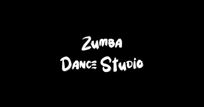 Zumba Dance Studio Effect of Grunge Transition Bold Text Typography Animation on Black Background 