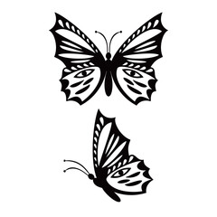 butterfly silhouette design vector illustration. insect sign and symbol use for wedding decoration.
