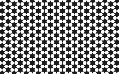 black and white seamless hexagrams pattern background vector infinity design. geometric design with hexagram shapes for wallpaper, decoration and printing 