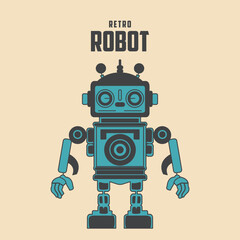 Fototapeta premium Robot retro vector Stock Illustration