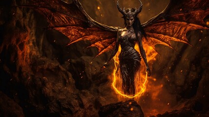 Satanic Rituals: The Female Demon's Realm Created by AI