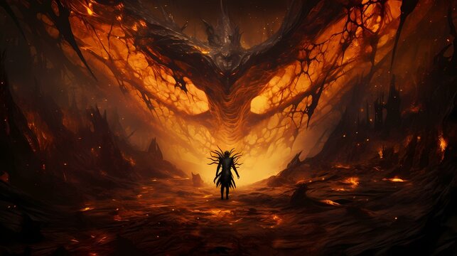 Satanic Rituals: The Female Demon's Realm Created by AI